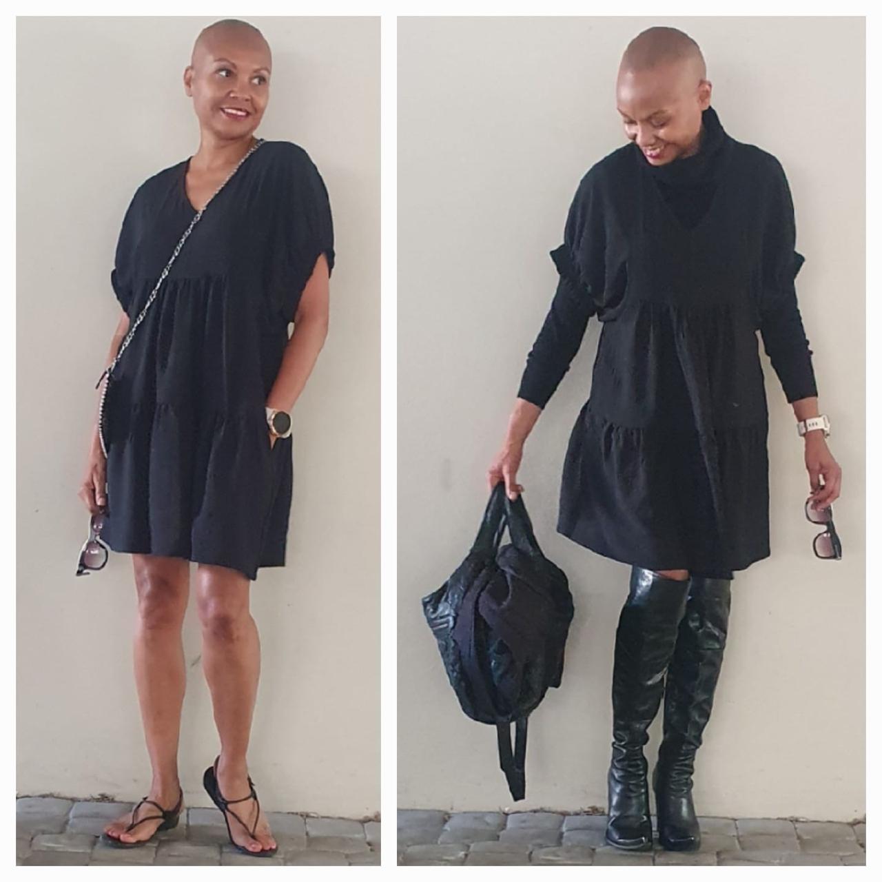 Daphne -2 tier dress black airflow
