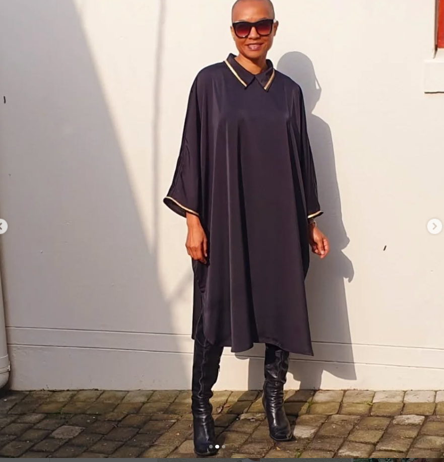 Carly Kaftan- black matte satin