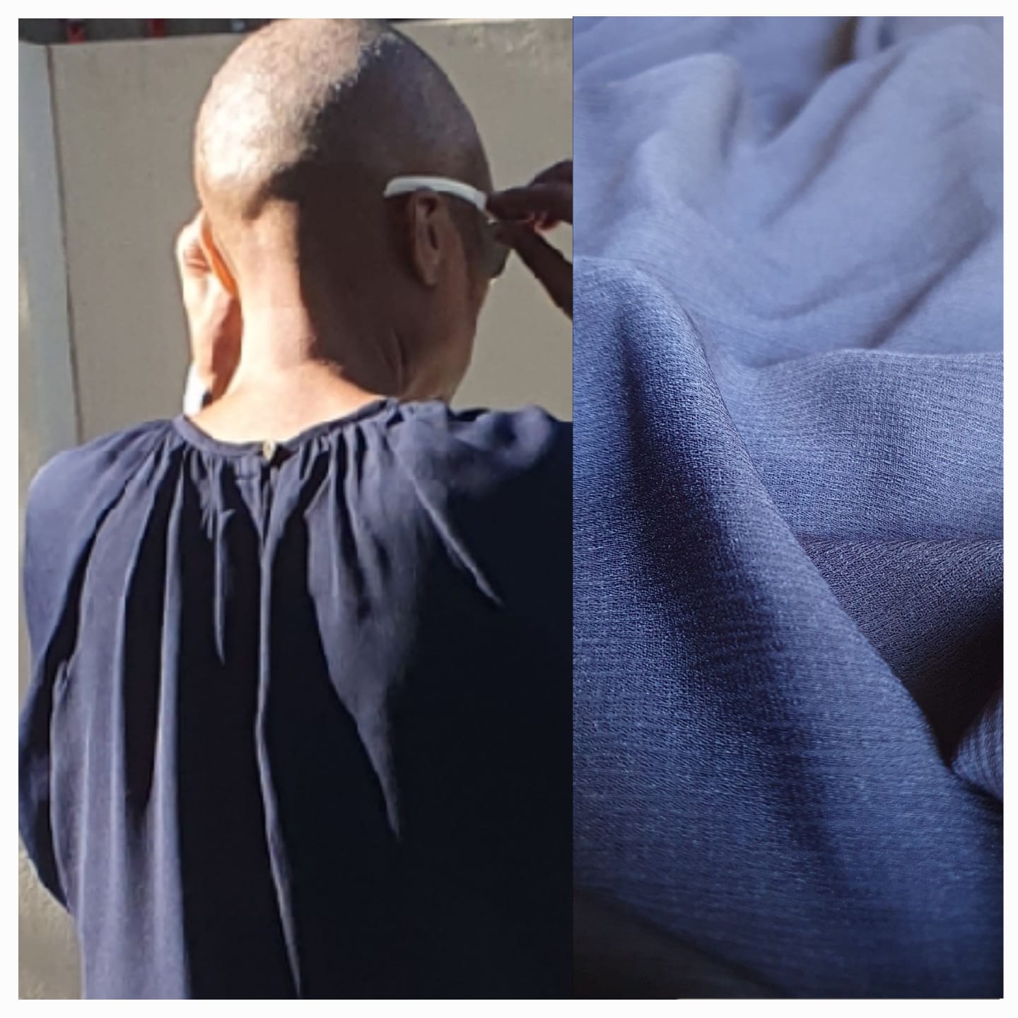 Belinda Blouse- navy double georgette