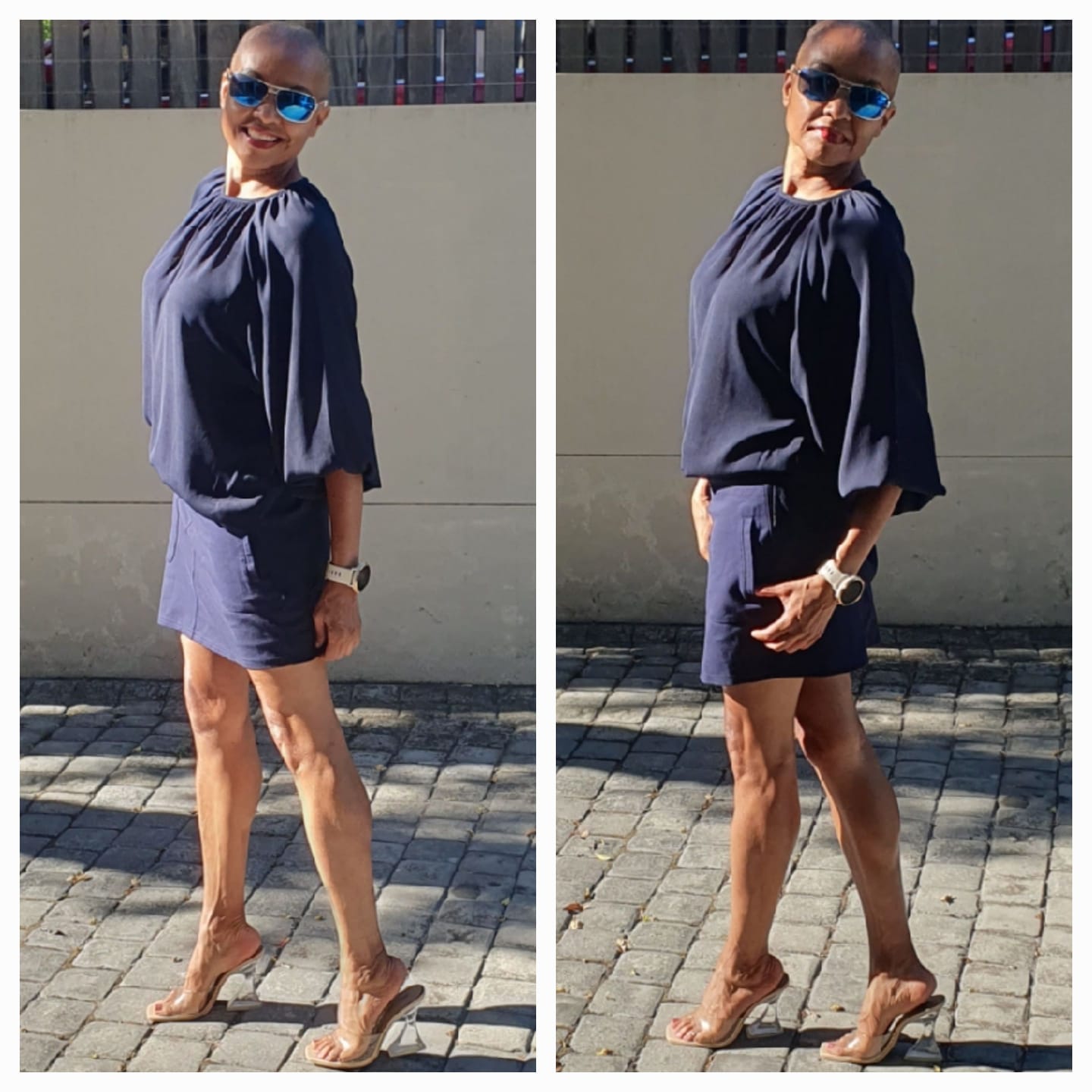 Belinda Blouse- navy double georgette