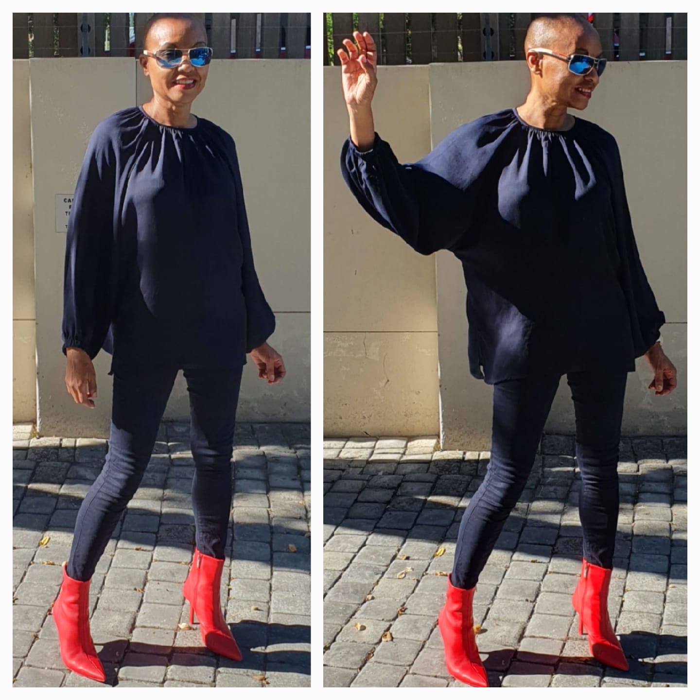 Belinda Blouse- navy double georgette