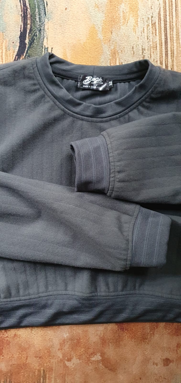 Tanya track top-Charcoal striped fleece