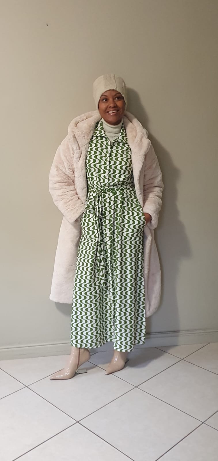 Delilah dress- Avocado green printed rayon