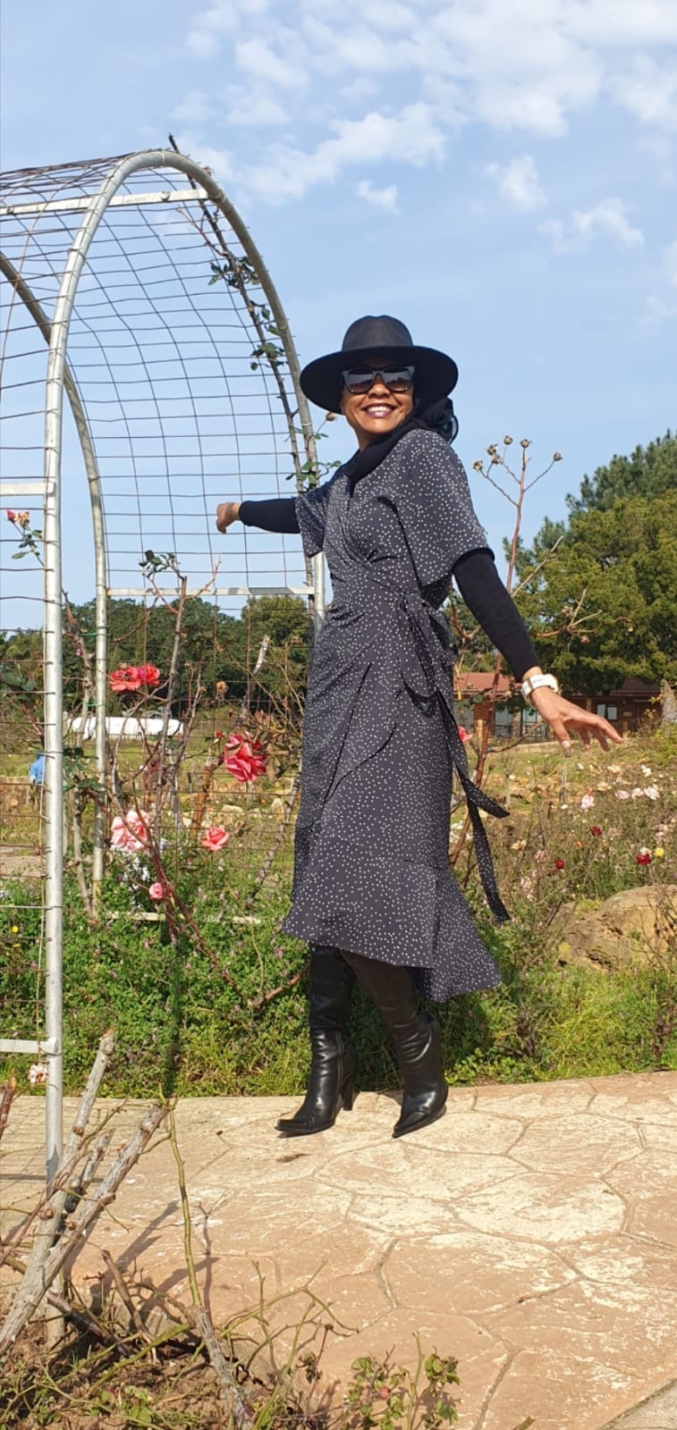 Wendy wrap dress- Polka dot rayon/ white onto black