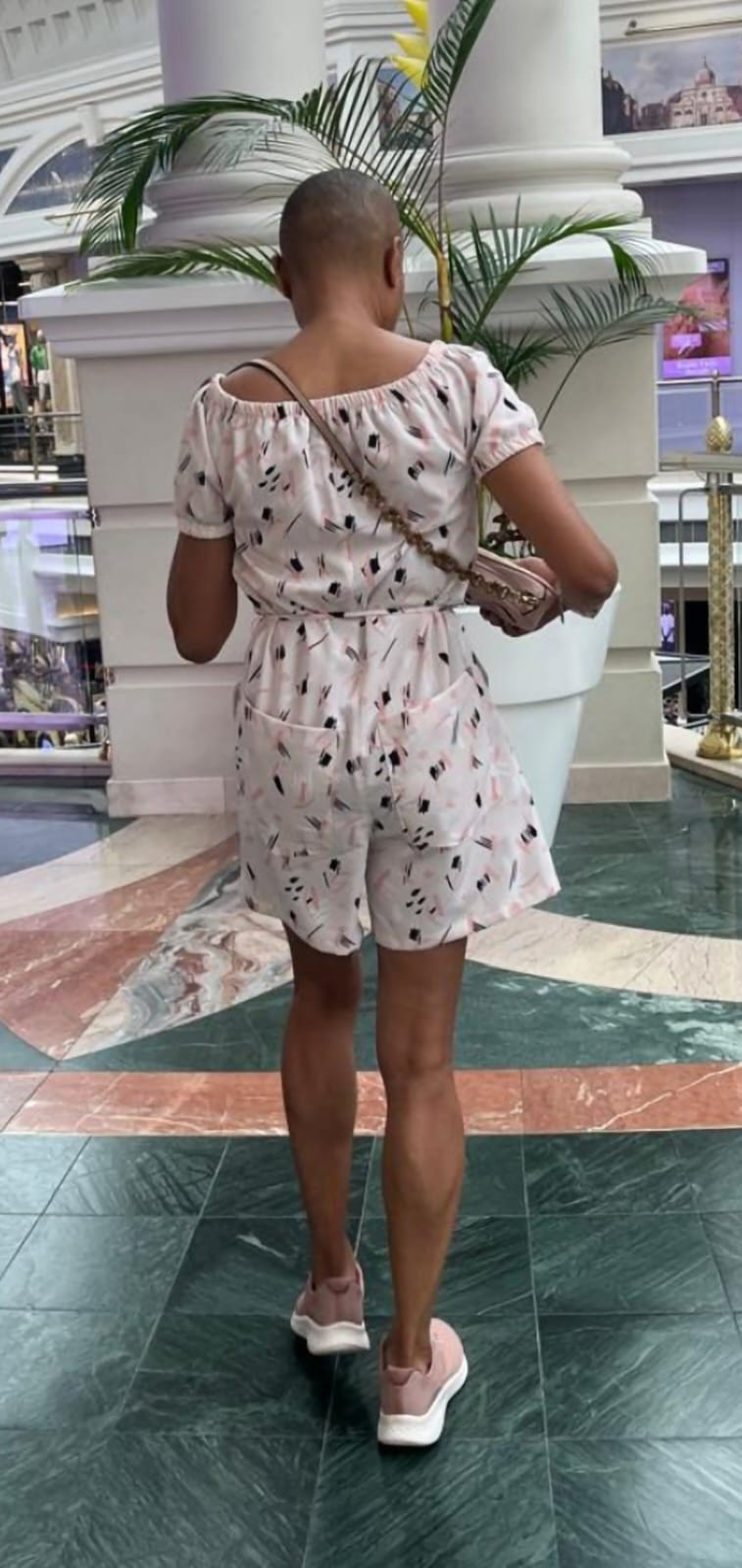 Jenny playsuit- baby pink floral rayon