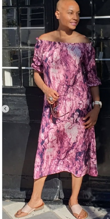 Dee-viscose paisley print off shoulder dress