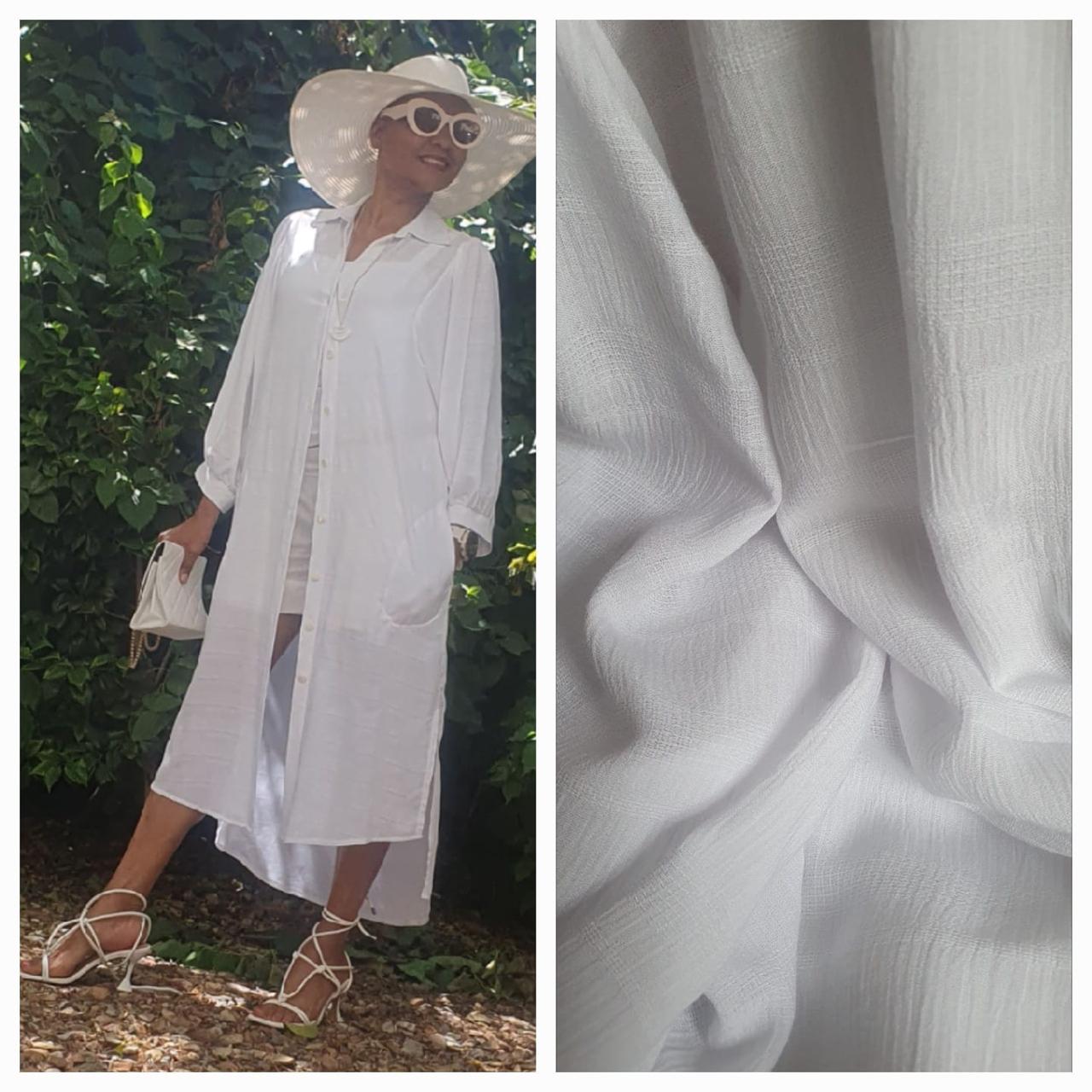 Donna -super lightweight white cotton shirt dress