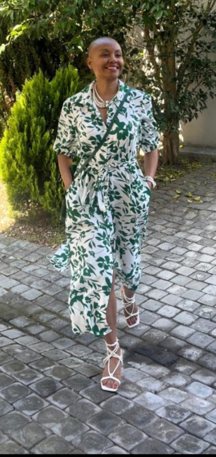 Delilah dress-Leaf print Rayon