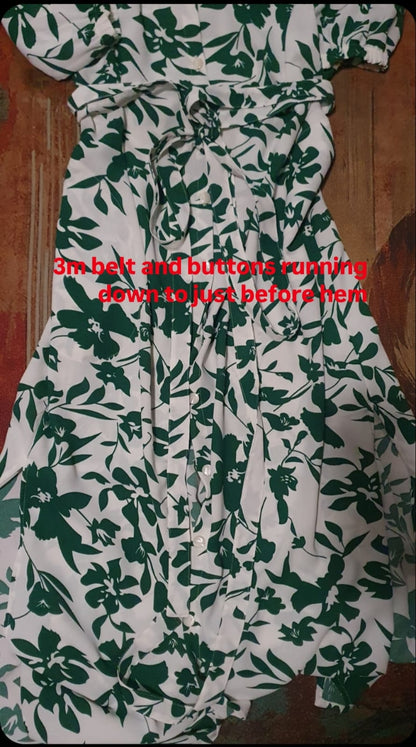 Delilah dress-Leaf print Rayon