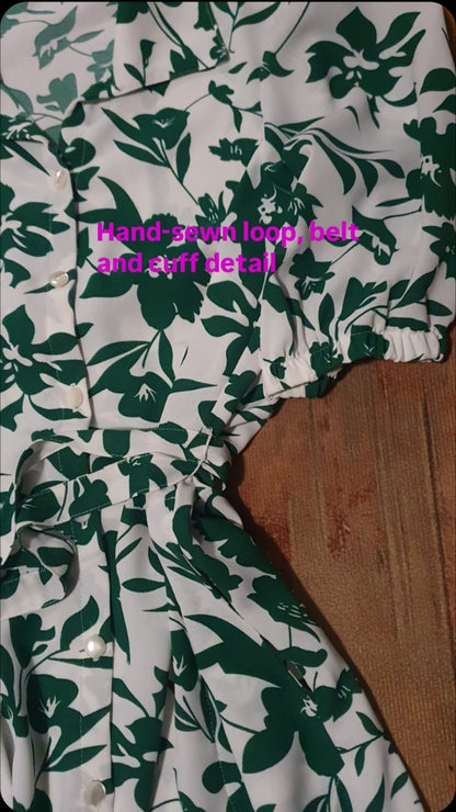 Delilah dress-Leaf print Rayon