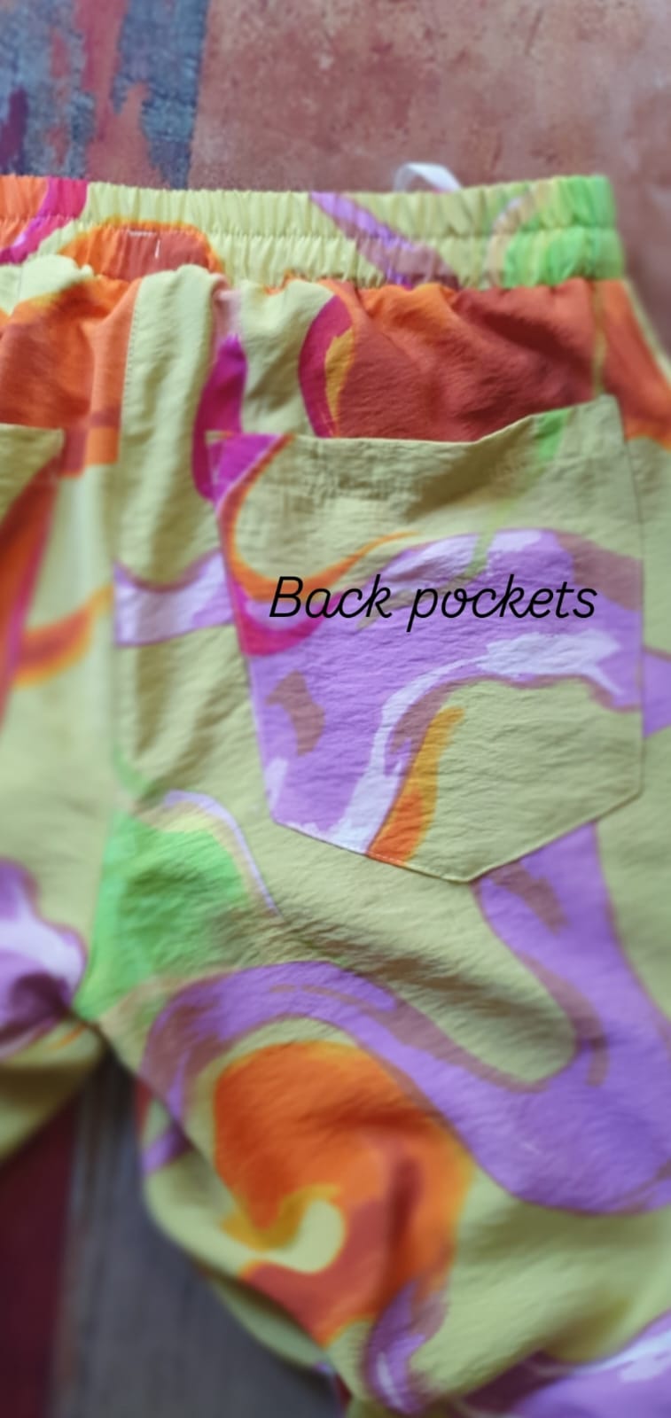 Pammy Pants- Crinkled Multi Printed Rayon