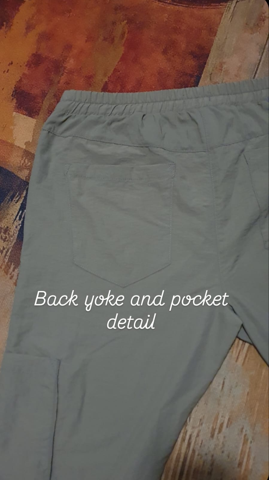 Pammy jogger-Military Green Washer Cotton Poplin