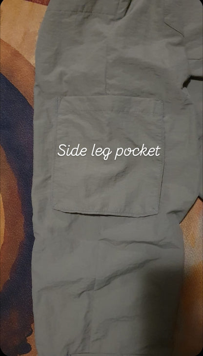 Pammy jogger-Military Green Washer Cotton Poplin