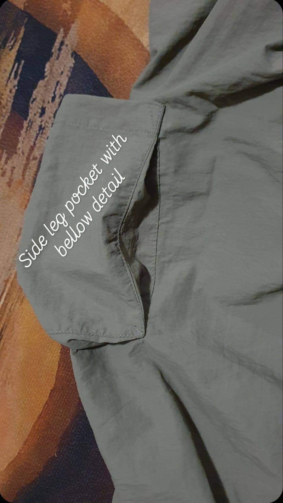 Pammy jogger-Military Green Washer Cotton Poplin