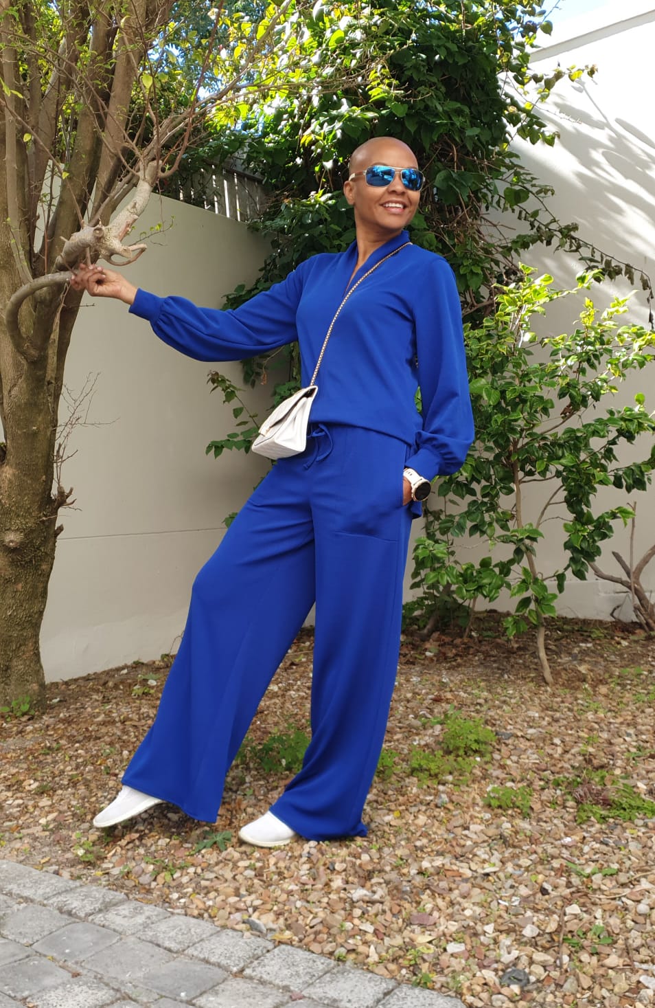 Lindy Loungewear Top- Royal blue Crepe Top