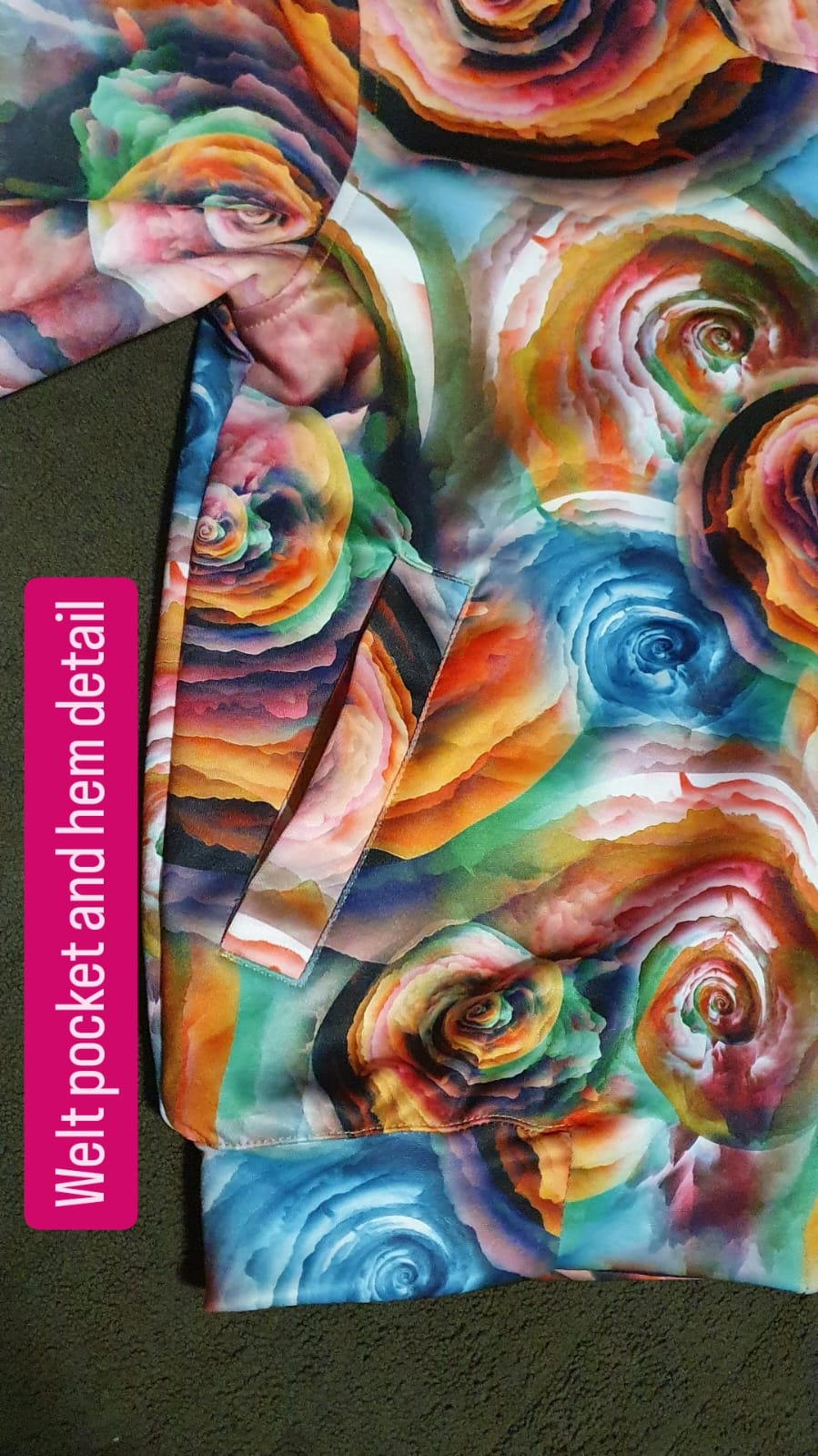 Julia Bomber Reversible- Multi Colour Swirly Printed Ponte