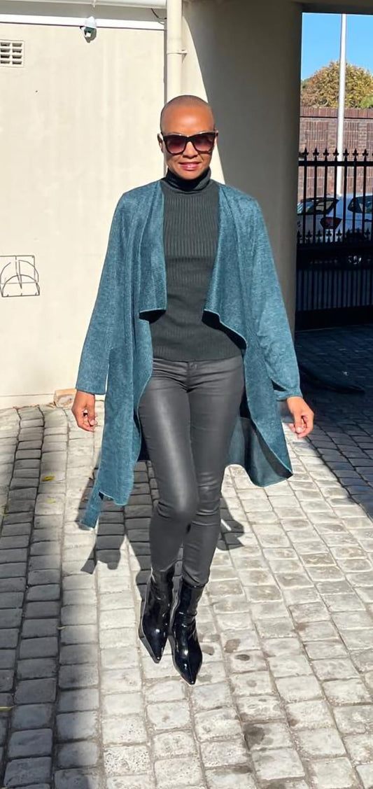 Carly Cardigan- Emerald jersey knit cardigan
