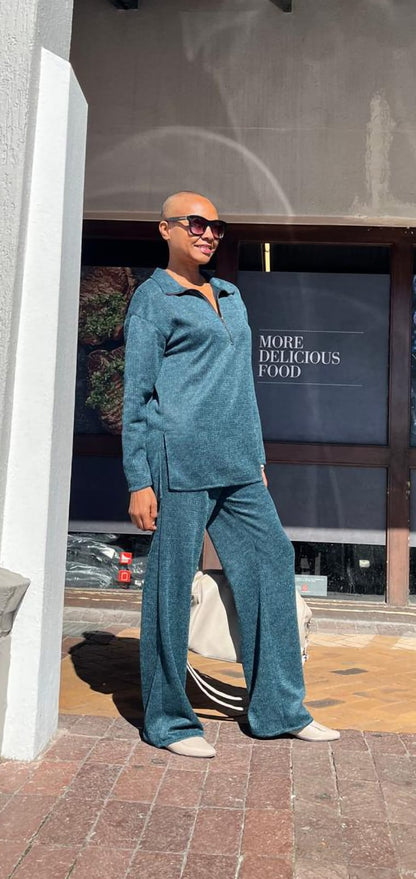 Tia track top- Emerald jersey knit