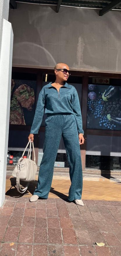 Tia track pants- Emerald jersey knit