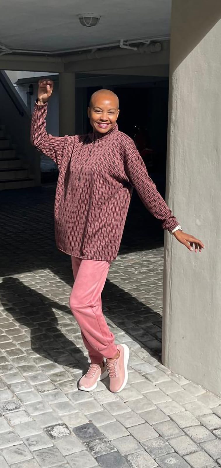 Tracy oversized top- Ponte pink/black oversized top