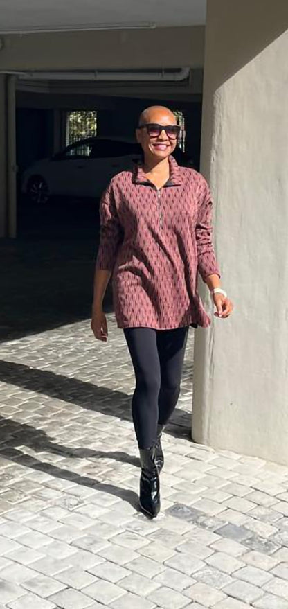 Tracy oversized top- Ponte pink/black oversized top