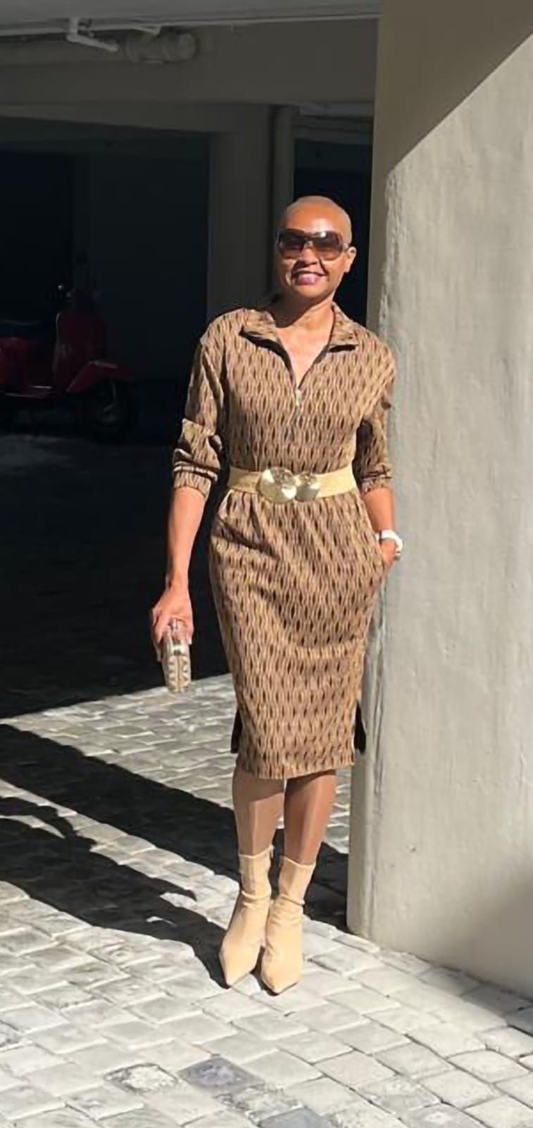 Didi dress- Ponte black/brown
