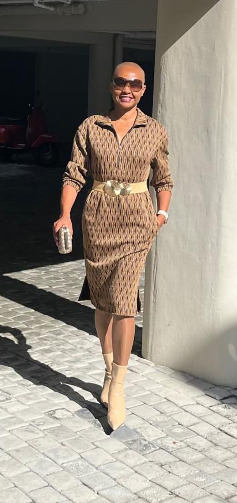 Didi dress- Ponte black/brown