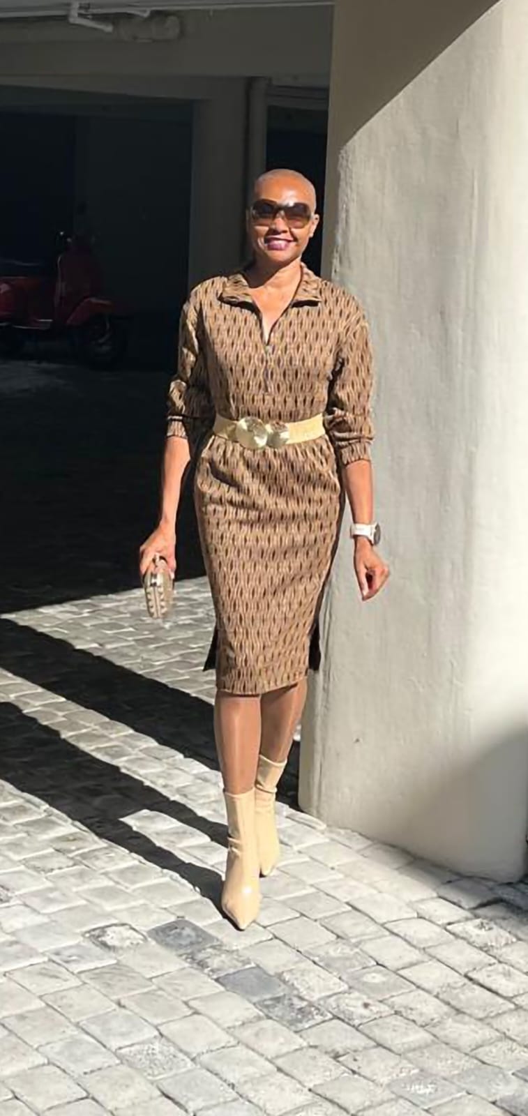 Didi dress- Ponte black/brown