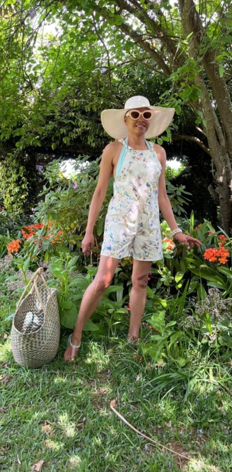 Dani dungarees-Floral poplin