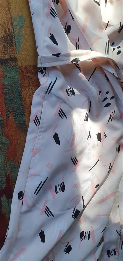 Dolly dress- baby pink printed rayon