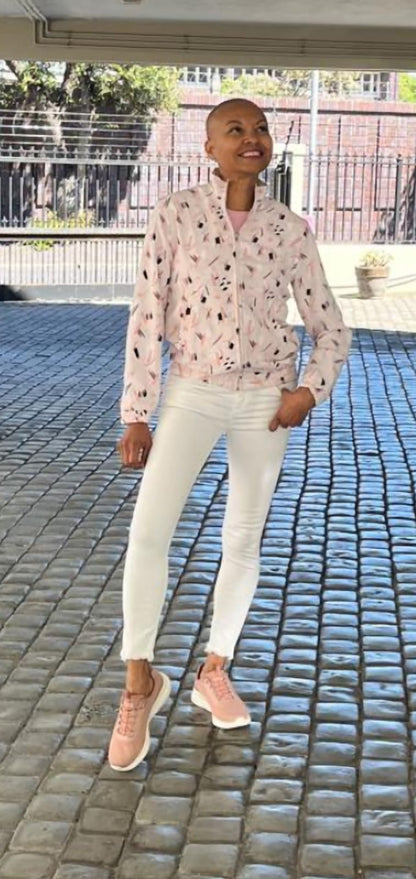 Julia bomber- baby pink rayon bomber