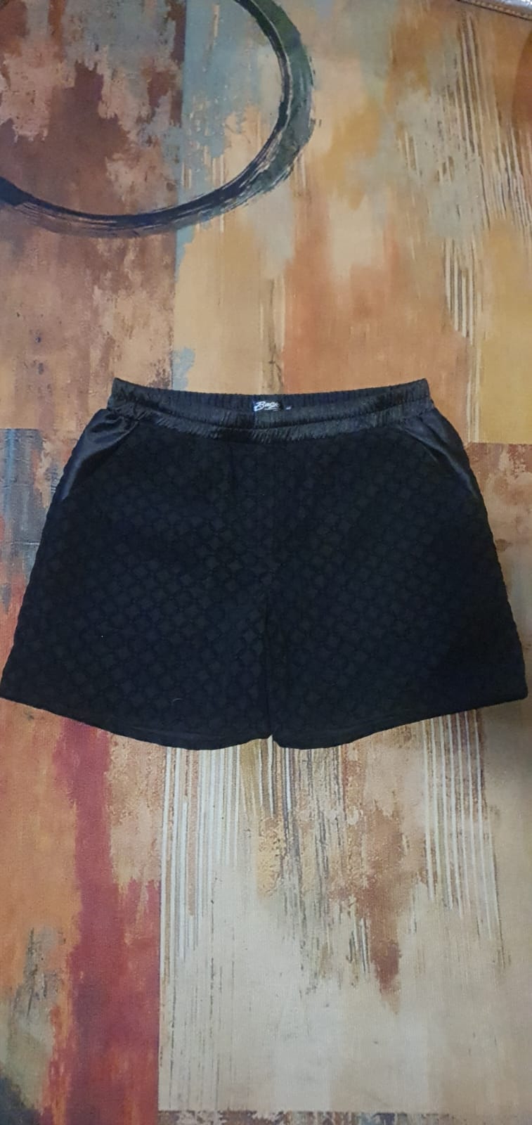 Zelda Shorts- Black Lined Mesh Velour Shorts