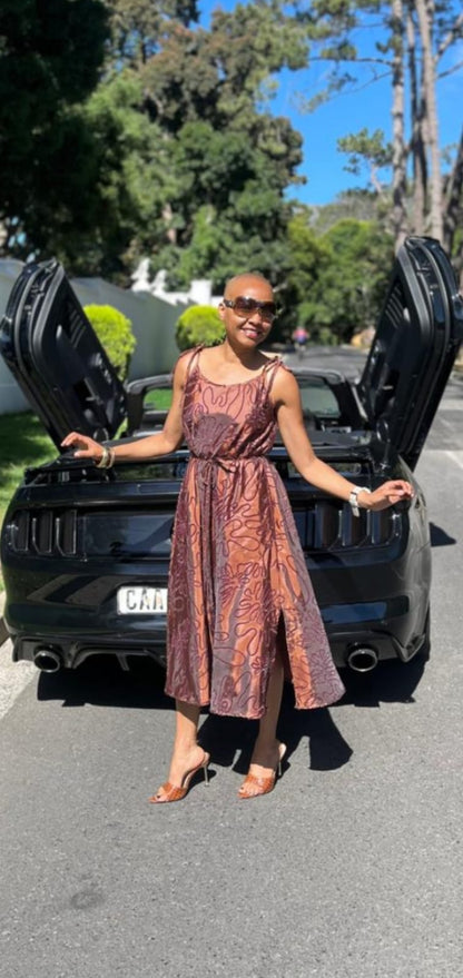 Dallas dress-Printed velour taffeta